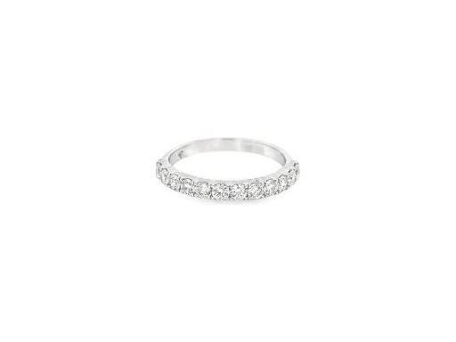 18K White Gold Half Eternity Band with Natural Round Diamonds